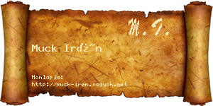 Muck Irén névjegykártya